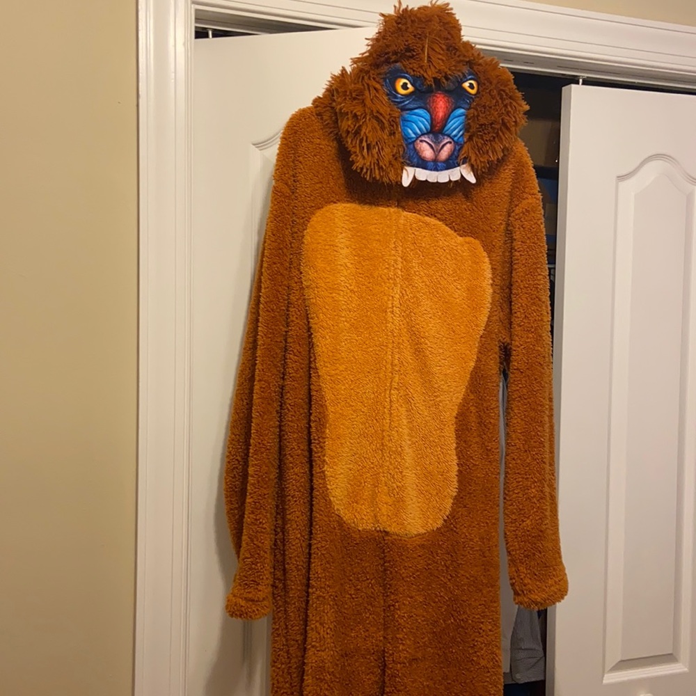 Baboon zip up onesie for Halloween Adult L. New w/o tags Halloween Time